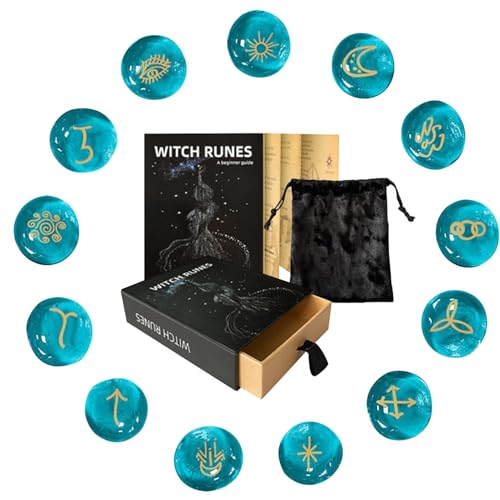Ancsttu Runenset Für Anfänger,Altar Orakelsteine - Wahrsagewerkzeuge Mit Anleitungsbuch & Beutel Für Anfänger Altardekoration Spirituelle Rituale von Ancsttu