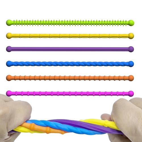 Sensorisch Dehnbar Schnur, 6 Teiliges Sensory Fidget Noodles Spielzeug Weiches Bunte Sensorische Fidget Stretch Spielzeug Für Kinder Erwachsene Sensorisch Dehnbar Schnur, 6 Teiliges Sensory Fidget Noodles Spielzeug Weiches Bunte Sensorische Fidget Stretch Spielzeug Für Kinder Erwachsene von Ancsttu
