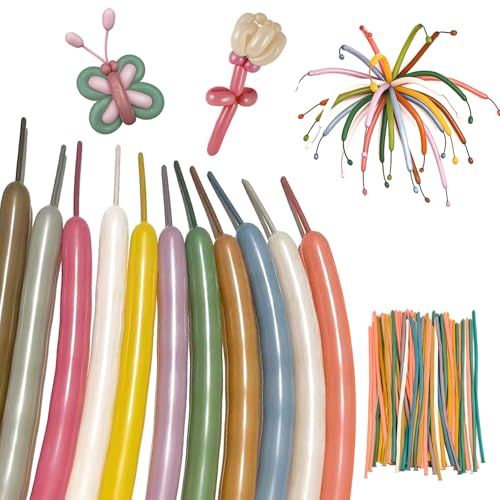 100 Stück Magic Modellierballons Luftballons, Lange Bunte Ballons, Lange Latexballons In Tierform, Für Kindergeburtstag Party Hochzeit Dekoratio (Vintage) von Ancuioyz