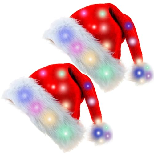 Ancuioyz 2 Stück Weihnachtsmütze, Nikolausmütze mit leuchtendem Erwachsene Weihnachtsmütze Rot, Verdickte Plüsch Weihnachtsmütze Warme Weihnachtsmütze geeignet für die Dekoration von Weihnachtsfeiern Ancuioyz 2 Stück Weihnachtsmütze, Nikolausmütze mit leuchtendem Erwachsene Weihnachtsmütze Rot, Verdickte Plüsch Weihnachtsmütze Warme Weihnachtsmütze geeignet für die Dekoration von Weihnachtsfeiern von Ancuioyz