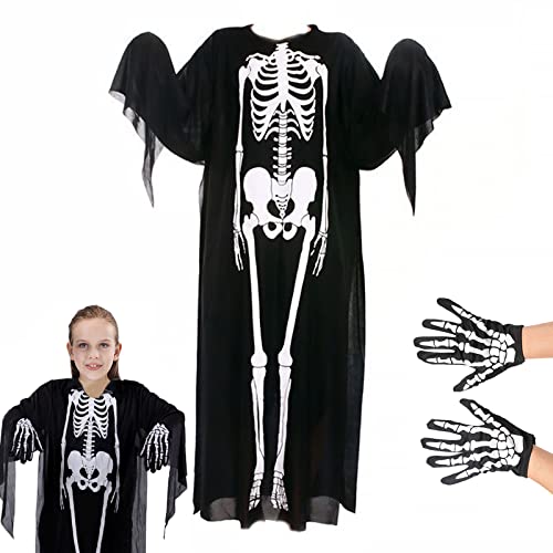 Halloween Umhang, 90cm Mantel Halloween Kostüm 2-teiliges Set Halloween Cosplay Umhang-Set, 1 Umhang und 1 Paar Handschuhe, Skelett Geist Kleidung Maskerade Kostüme - Geeignet für Männer und Frauen Halloween Umhang, 90cm Mantel Halloween Kostüm 2-teiliges Set Halloween Cosplay Umhang-Set, 1 Umhang und 1 Paar Handschuhe, Skelett Geist Kleidung Maskerade Kostüme - Geeignet für Männer und Frauen von Ancuioyz