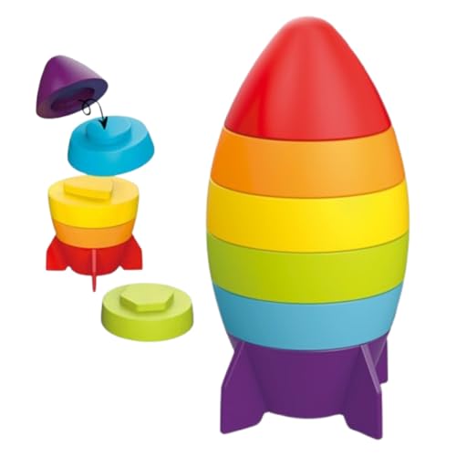 Andinus Montessori-Rakete, pädagogisches Spielzeug in Farben und Formen, für Kinder ab 18 Monaten, originelles Geschenk für Kinder von Andinus
