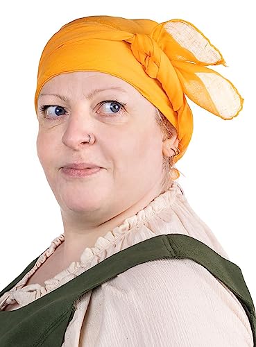 Andracor Kopftuch Halstuch Schal - 1x1m - für LARP, Cosplay, Mittelalter, Fantasy, Karneval, Halloween - Ringelblume von Andracor