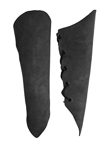 Andracor - Leichte Armstulpe aus echtem Wildleder - spitz zulaufende Armschützer mit Schnürung - Schwarz von Andracor