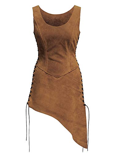 Andracor – Schlichtes Mieder mit Rock – Kurzes Überkleid aus Veloursleder mit Schnürung – für LARP, Mittelalter, Steampunk & Cosplay – Schwarz/Braun/Rot/Grün – XS bis XXXL Andracor – Schlichtes Mieder mit Rock – Kurzes Überkleid aus Veloursleder mit Schnürung – für LARP, Mittelalter, Steampunk & Cosplay – Schwarz/Braun/Rot/Grün – XS bis XXXL von Andracor