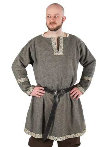 Andracor Wikinger Tunika aus Wolle - langes Mittelalterhemd für Herren - grau - Größe: L-XL Andracor Wikinger Tunika aus Wolle - langes Mittelalterhemd für Herren - grau - Größe: L-XL von Andracor