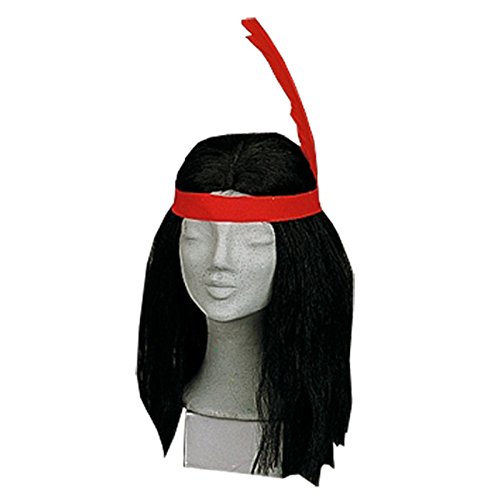 Andrea Moden 0535/2 - Perücke Indianer, mit Stirnband, Mottoparty, Karneval von Elbenwald