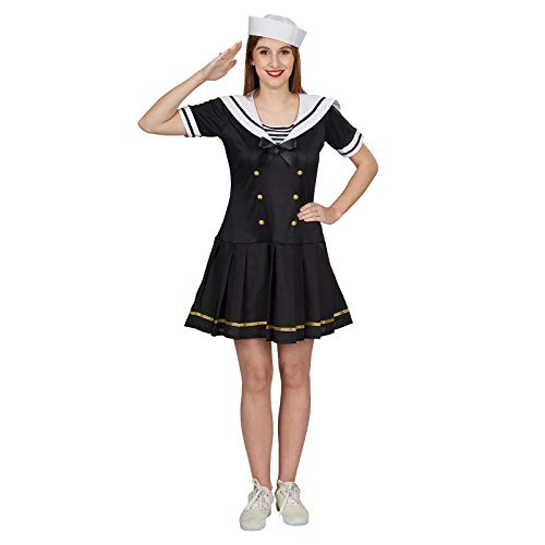 Andrea Moden Sailor Girl Damen Kostüm Kleid Matrosin schwarz weiß - 32/34 von Elbenwald