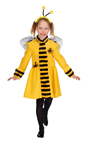 Andrea Moden - Kinderkostüm Bienchen, Kleid mit Flügeln, mit Haarreif, Fee, Biene, Tüllrock, Motto Party, Karneval von Elbenwald