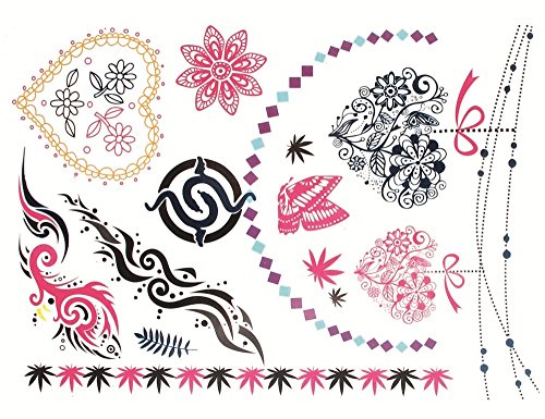 Andrea Moden Metallic Tattoo Schmuck - Buntes Set Hippie oder Flower Power Kostüm für Erwachsene Andrea Moden Metallic Tattoo Schmuck - Buntes Set Hippie oder Flower Power Kostüm für Erwachsene von Andrea Moden