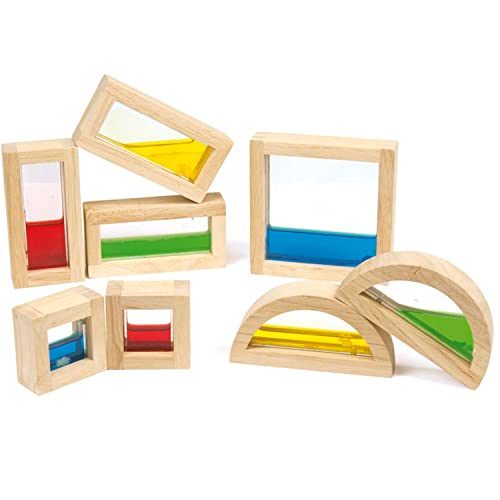 Andreu Toys TY-001 8 Pcs. Wooden Blocks Liquid Holzpuzzles, bunt von Andreu Toys