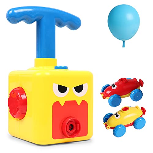 Andux Ballon Angetriebenes Auto Kreative aufblasbare Ballonpumpe Luft Trägheit Auto Spielzeug DLQQC-01 (Gelb) von Andux