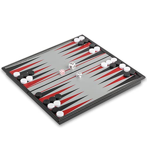 Andux Faltbares Magnetisches Backgammon Tragbares Brettspiel Set CXSLQ-01 (M) für 2 Spieler ab 96 Monaten von Andux