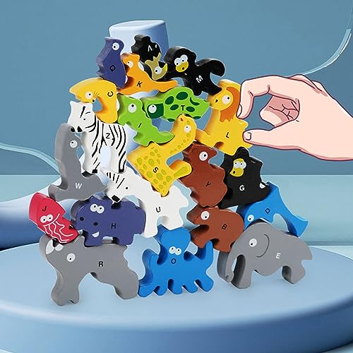 Andux Holz Puzzles für Kleinkinder 3D Holz Block Puzzles Lernen Spielzeug Geschenke für Vorschulkinder LTPT-04 (Tierwelt) von Andux