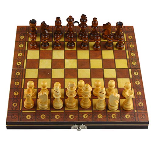 Andux Magnetische Holzfaltung Schachset GJXQ-03 (13,3 x 13,3 Zoll) von Andux