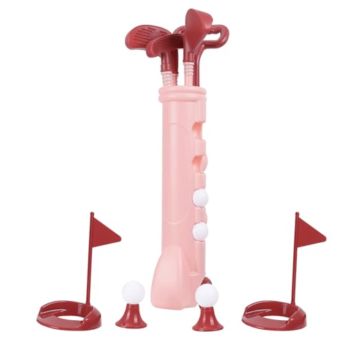 Andux Plastic Golf Clubs Set Educational Golf Toy Set für Jungen Mädchen 3 4 5+ Jahre alt WJGEF-01 (Rosa) von Andux