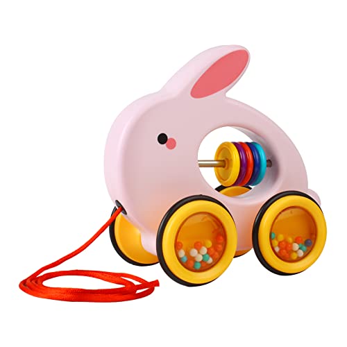Andux Pull Along Rolling Animal Toy Klassisches Baby-Lernspielzeug für Laufanfänger ab 18 Monaten TLWJC-01 (Kaninchen) von Andux