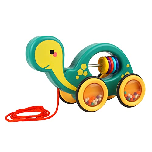 Andux Pull Along Rolling Animal Toy Klassisches Baby-Lernspielzeug für Laufanfänger ab 18 Monaten TLWJC-01 (Schildkröte) von Andux