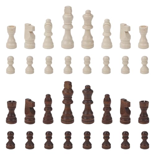 Andux Schachfiguren Schach 32PCS Nur Schachfiguren XQZ-03 (Holz-79mm) von Andux