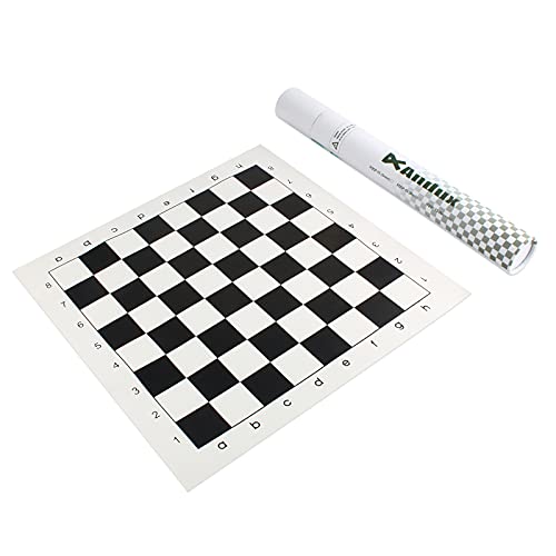 Andux Schachspiel Rollbares Schachbrett Nur Schachbrett XQQP-01 (Schwarz und Weiß, 35x35 cm) von Andux