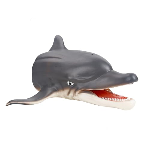 Andux Tier Handpuppe Realistisches Interaktives Rollenspiel Handpuppenspielzeug aus Weichgummi DWSO-01 (Delfin) von Andux