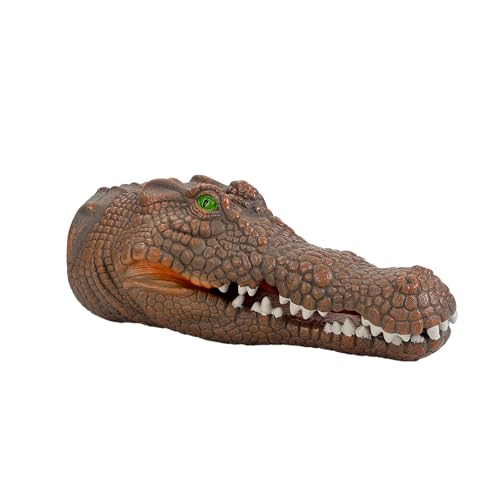 Andux Tier Handpuppe Realistisches Interaktives Rollenspiel Handpuppenspielzeug aus Weichgummi DWSO-01 (Krokodil) von Andux