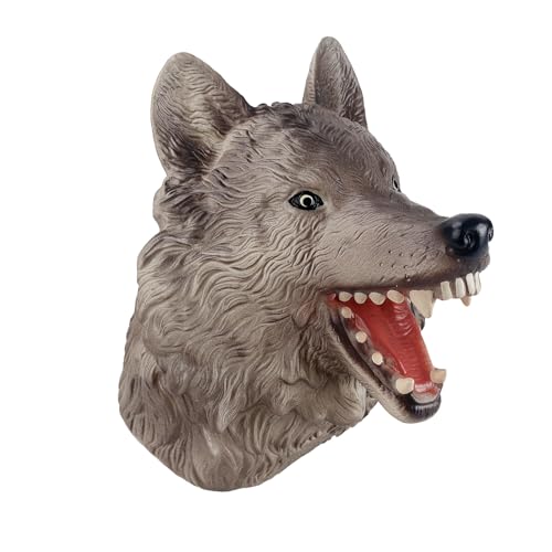 Andux Tier Handpuppe Realistisches Interaktives Rollenspiel Handpuppenspielzeug aus Weichgummi DWSO-01 (Wolf) von Andux