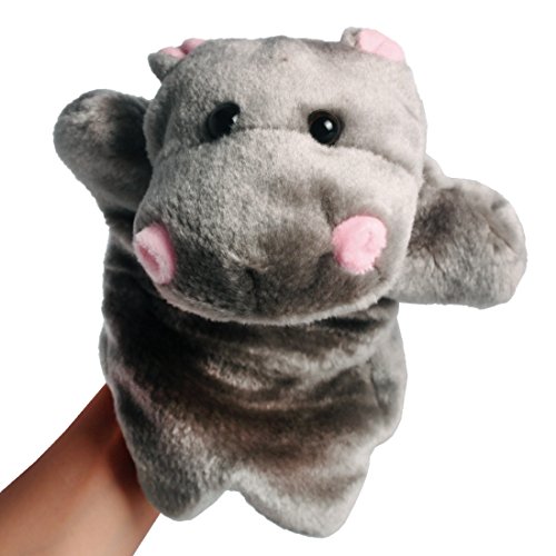 andux Zone Tierhandpuppen aus Plüsch，Handpuppe Handspielpuppe Plüsch Puppe Mini Tier Cartoon Tiermotive Nilpferd (SO-01) von Andux