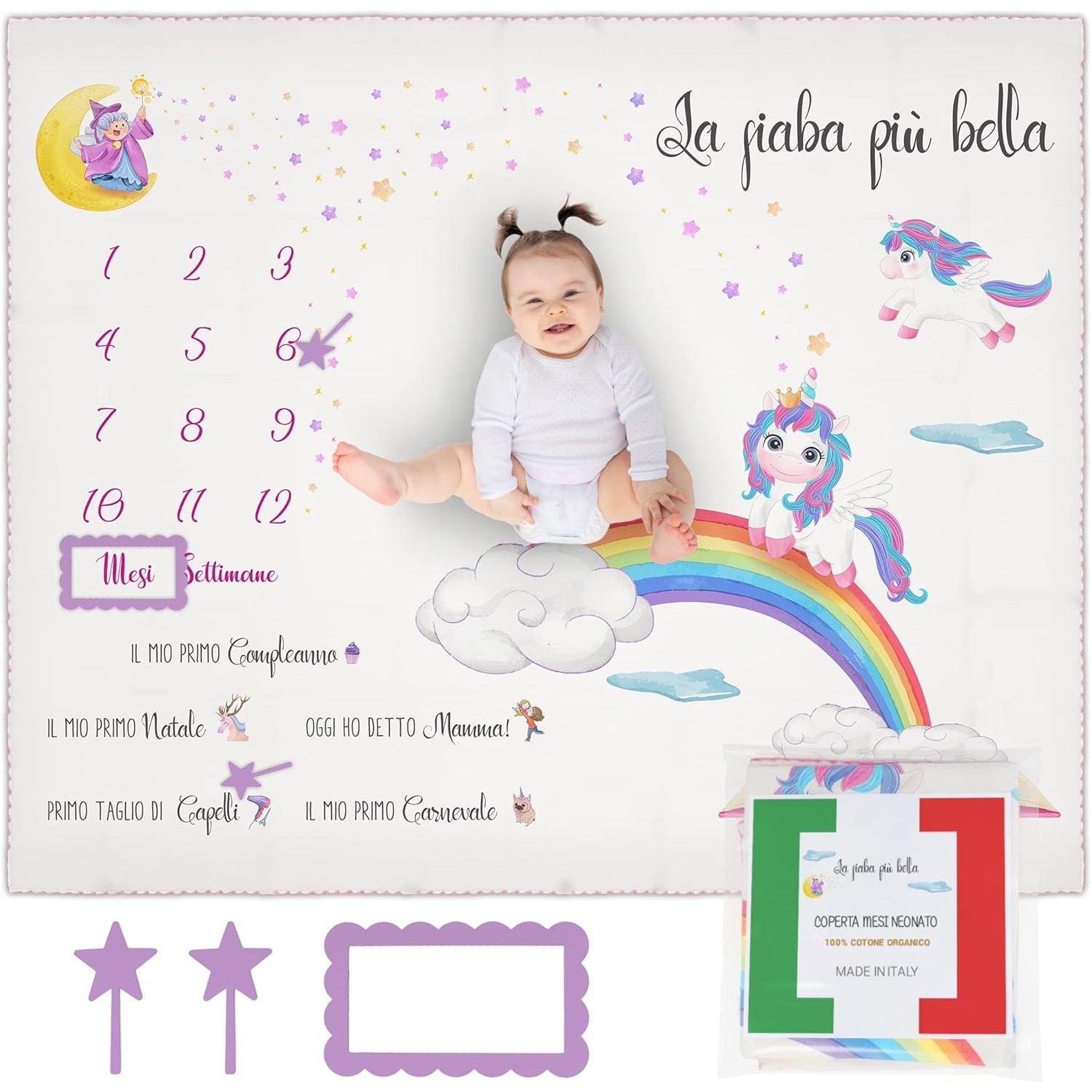 ANDY & HELEN Coperta Segna Mesi Neonato-Unicorno ANDY & HELEN Coperta Segna Mesi Neonato-Unicorno von Andy & Helen
