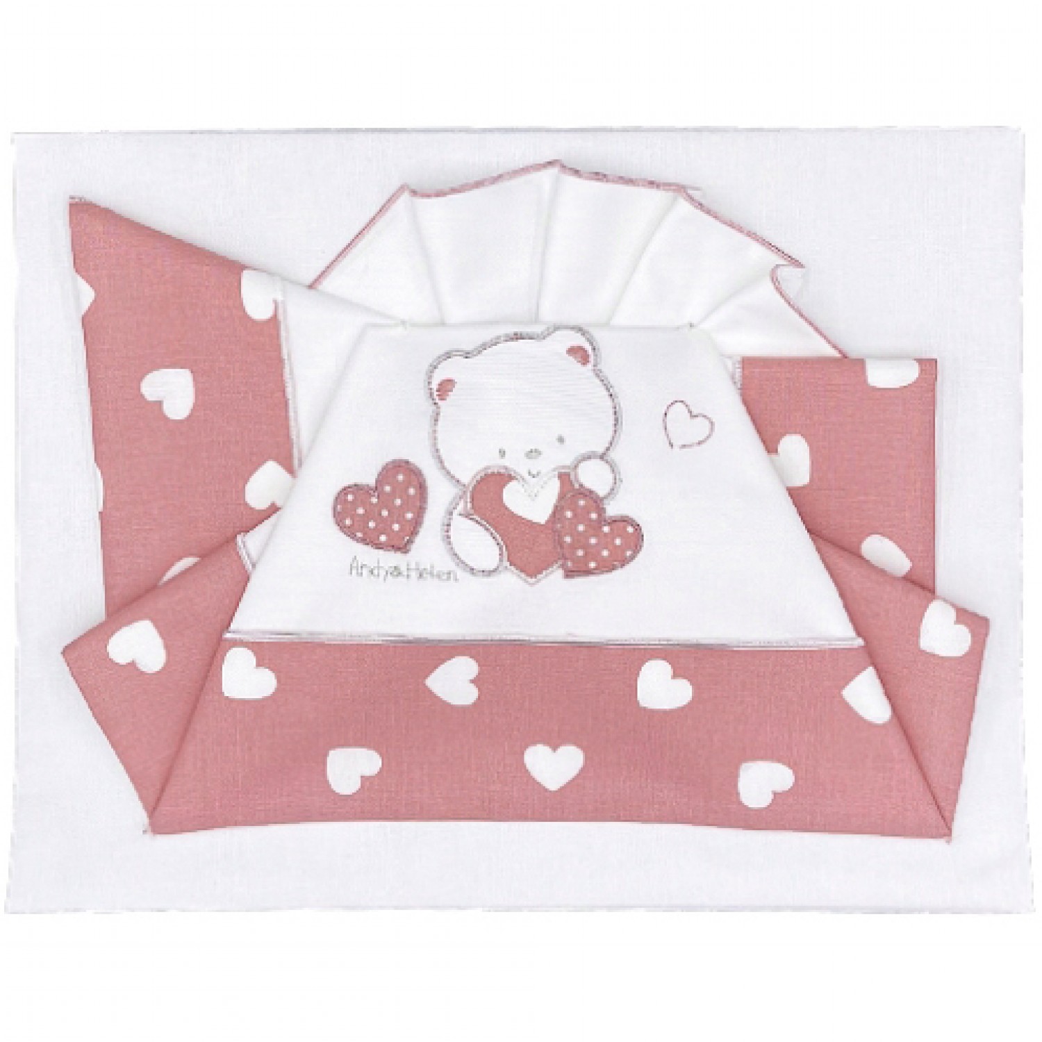 Andy & Helen Bettwäsche Set für besticktes Kinderbett D41 3 Stk. Pink Andy & Helen Bettwäsche Set für besticktes Kinderbett D41 3 Stk. Pink von Andy & Helen
