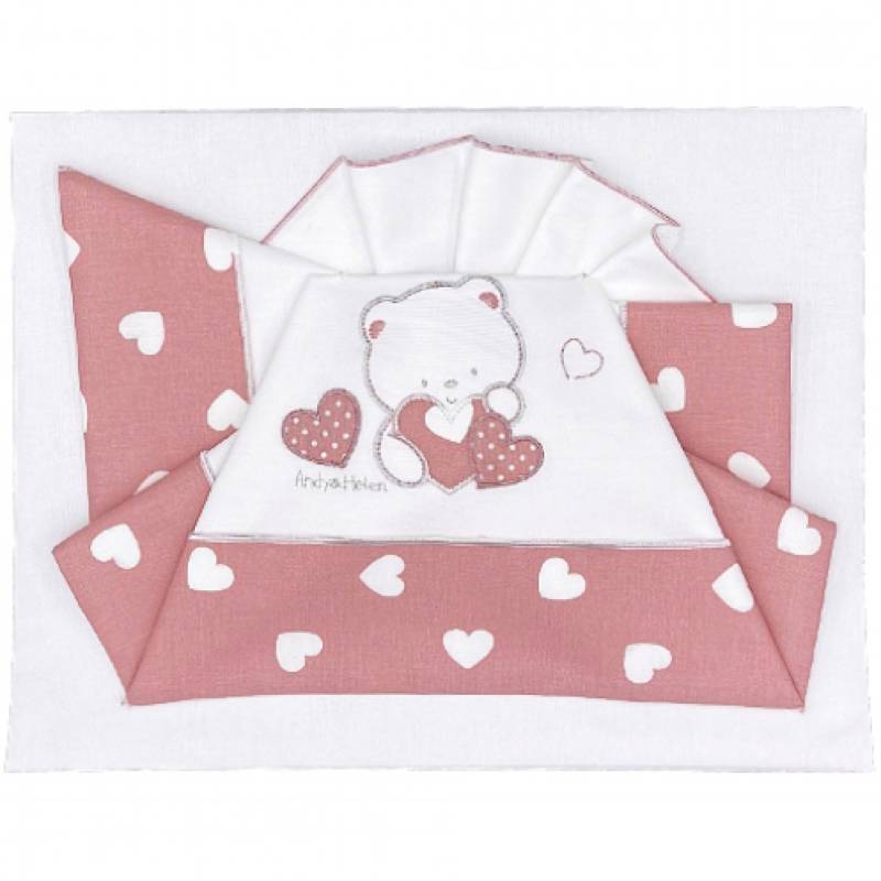 Andy & Helen Bettwäsche Set für besticktes Kinderbett D41 3 Stk. Pink Andy & Helen Bettwäsche Set für besticktes Kinderbett D41 3 Stk. Pink von Andy & Helen