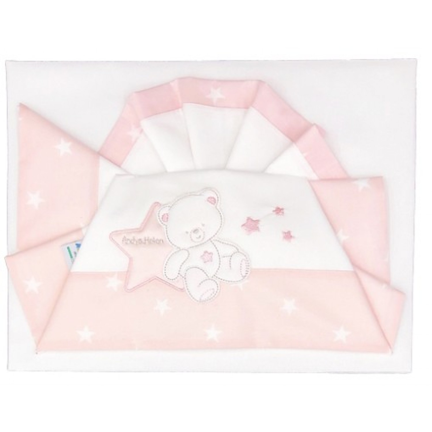 Andy & Helen Bettwäsche Set für besticktes Kinderbett D50 3 Stk. Pink von Andy & Helen