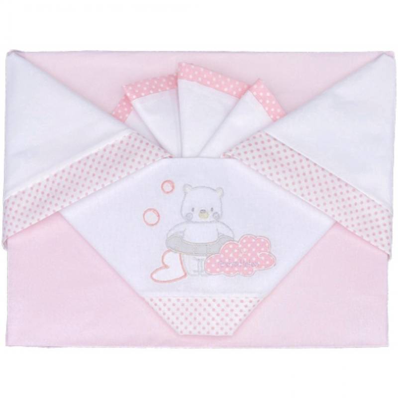 Andy & Helen Sheets Set für Kinderbett bestickt D35 3 Stk. Pink von Andy & Helen