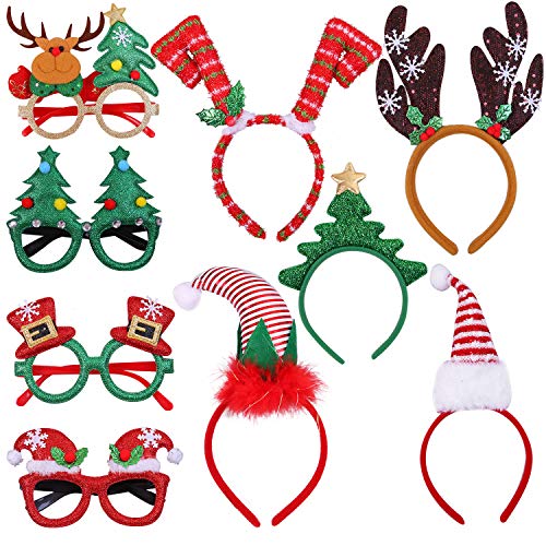 Aneco 9-Pack Weihnachts Stirnbänder Weihnachtsgläser Rahmen Weihnachts Party Hut Kopfschmuck Weihnachts Kostüm Zubehör für Weihnachts Party Supplies Aneco 9-Pack Weihnachts Stirnbänder Weihnachtsgläser Rahmen Weihnachts Party Hut Kopfschmuck Weihnachts Kostüm Zubehör für Weihnachts Party Supplies von Aneco