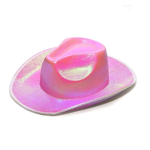 1 Stück Blinkender Bunter Cowboyhut für Damen und Herren,Breiter Krempe Unisex Hat weitem,Cowgirl Kostüm zubehör,für Tourismus,Camping,Karneval,Halloween,Fasching,Mottoparty,Musikfestival,Hellrosa von Anevous
