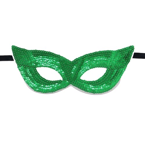 Anevous 2 Stück Sequin Maske,Damen und Herren,Fashion Face Mask,Venezianische Augenmaske,Pailletten Gesichtsmaske für Ostern,Karneval,Halloween,Cosplay,Mottoparty,Maskerade,Nightclub,Grün A von Anevous