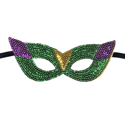 Anevous 2 Stück Sequin Maske,Damen und Herren,Fashion Face Mask,Venezianische Augenmaske,Pailletten Gesichtsmaske für Ostern,Karneval,Halloween,Cosplay,Mottoparty,Maskerade,Nightclub,Grün B von Anevous