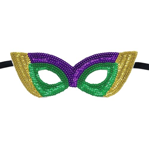 Anevous 2 Stück Sequin Maske,Damen und Herren,Fashion Face Mask,Venezianische Augenmaske,Pailletten Gesichtsmaske für Ostern,Karneval,Halloween,Cosplay,Mottoparty,Maskerade,Nightclub,Grün C von Anevous