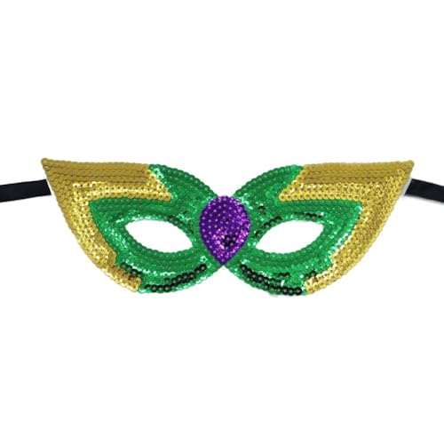Anevous 2 Stück Sequin Maske,Damen und Herren,Fashion Face Mask,Venezianische Augenmaske,Pailletten Gesichtsmaske für Ostern,Karneval,Halloween,Cosplay,Mottoparty,Maskerade,Nightclub,Grün D von Anevous