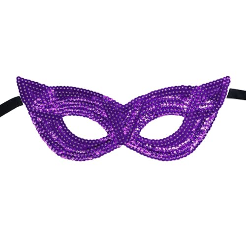 Anevous 2 Stück Sequin Maske,Damen und Herren,Fashion Face Mask,Venezianische Augenmaske,Pailletten Gesichtsmaske für Ostern,Karneval,Halloween,Cosplay,Mottoparty,Maskerade,Nightclub,Lila A von Anevous