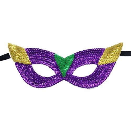 Anevous 2 Stück Sequin Maske,Damen und Herren,Fashion Face Mask,Venezianische Augenmaske,Pailletten Gesichtsmaske für Ostern,Karneval,Halloween,Cosplay,Mottoparty,Maskerade,Nightclub,Lila B von Anevous