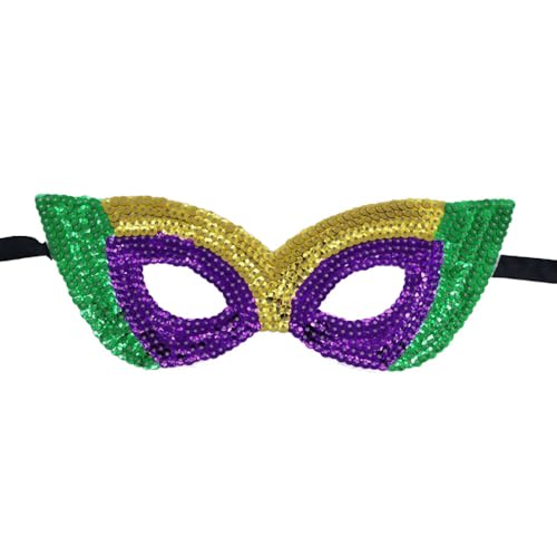 Anevous 2 Stück Sequin Maske,Damen und Herren,Fashion Face Mask,Venezianische Augenmaske,Pailletten Gesichtsmaske für Ostern,Karneval,Halloween,Cosplay,Mottoparty,Maskerade,Nightclub,Lila C von Anevous