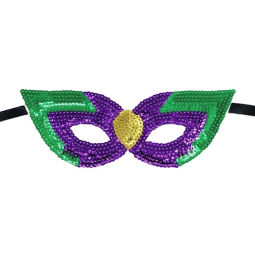 Anevous 2 Stück Sequin Maske,Damen und Herren,Fashion Face Mask,Venezianische Augenmaske,Pailletten Gesichtsmaske für Ostern,Karneval,Halloween,Cosplay,Mottoparty,Maskerade,Nightclub,Lila D von Anevous