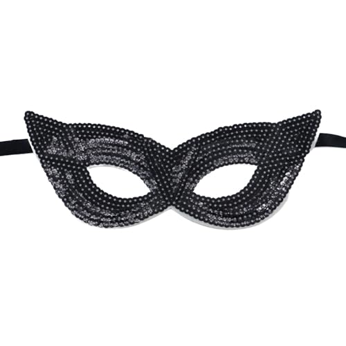 Anevous 2 Stück Sequin Maske,Damen und Herren,Fashion Face Mask,Venezianische Augenmaske,Pailletten Gesichtsmaske für Ostern,Karneval,Halloween,Cosplay,Mottoparty,Maskerade,Nightclub,Schwarz A von Anevous