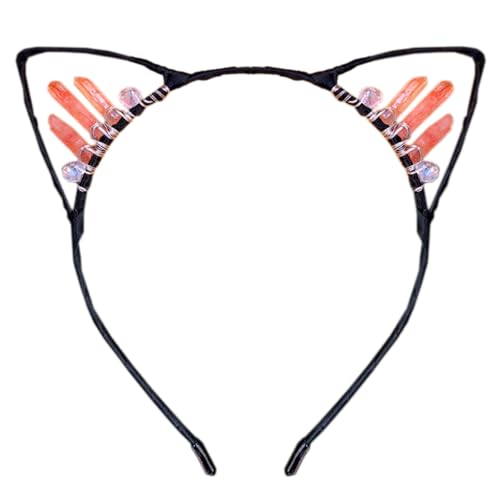 Anevous Handgefertigtes Kristall-Ohr-Stirnband,Kätzchen Haarbänder,Haarschmuck,Kopfschmuck,Haarreif mit Katzenohren,Strasssteinen Kopfbedeckung für Cosplay,Ohren,Maskeraden,Halloween,Party,Farbe 25 von Anevous