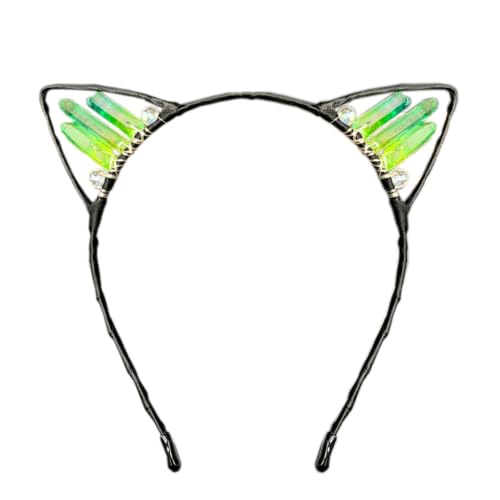Anevous Handgefertigtes Kristall-Ohr-Stirnband,Kätzchen Haarbänder,Haarschmuck,Kopfschmuck,Haarreif mit Katzenohren,Strasssteinen Kopfbedeckung für Cosplay,Ohren,Maskeraden,Halloween,Party,Farbe 22 von Anevous