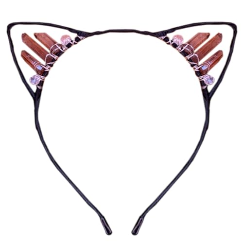 Anevous Handgefertigtes Kristall-Ohr-Stirnband,Kätzchen Haarbänder,Haarschmuck,Kopfschmuck,Haarreif mit Katzenohren,Strasssteinen Kopfbedeckung für Cosplay,Ohren,Maskeraden,Halloween,Party,Farbe 11 von Anevous