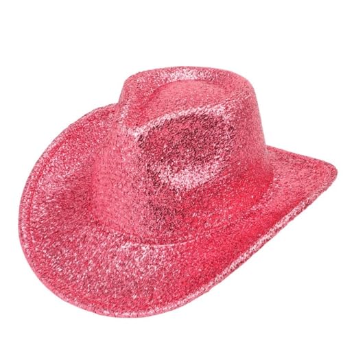 Anevous Western Cowboy Hut für Erwachsene, Glitzer Hut, Unisex, Kopfbedeckung für Faschingskostüme, Vintage Breiter Krempe Jazzhut für Disko, Maskerade Festival, Karneval, Kostüm, Mottoparty, Rosa Anevous Western Cowboy Hut für Erwachsene, Glitzer Hut, Unisex, Kopfbedeckung für Faschingskostüme, Vintage Breiter Krempe Jazzhut für Disko, Maskerade Festival, Karneval, Kostüm, Mottoparty, Rosa von Anevous
