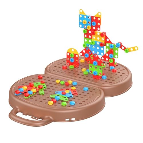 AILISKS【Wolkenschaukel Bärenkiste】 Kinder Werkbank aus Holz mit Werkzeug, Motorikspielzeug ab 3 4 5 Jahren, Montessori Spielzeug Geschenk für Jungen Mädchen Kinder (Holzwerkbank) (Braun) von AngLink