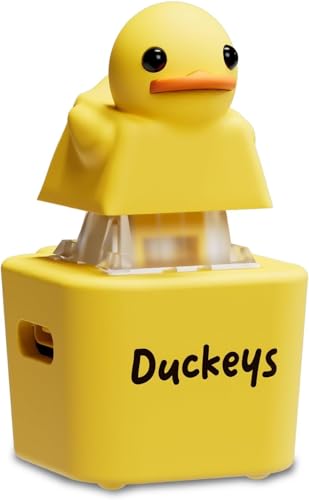 Duckeys Quacking Fidget Toy – Enten Schlüsselanhänger mit Licht & Sound – Duckeys Keycap für Tastatur – Anti-Stress Spielzeug für Kinder & Erwachsene – Tragbares Geschenk (Ente) von AngLink